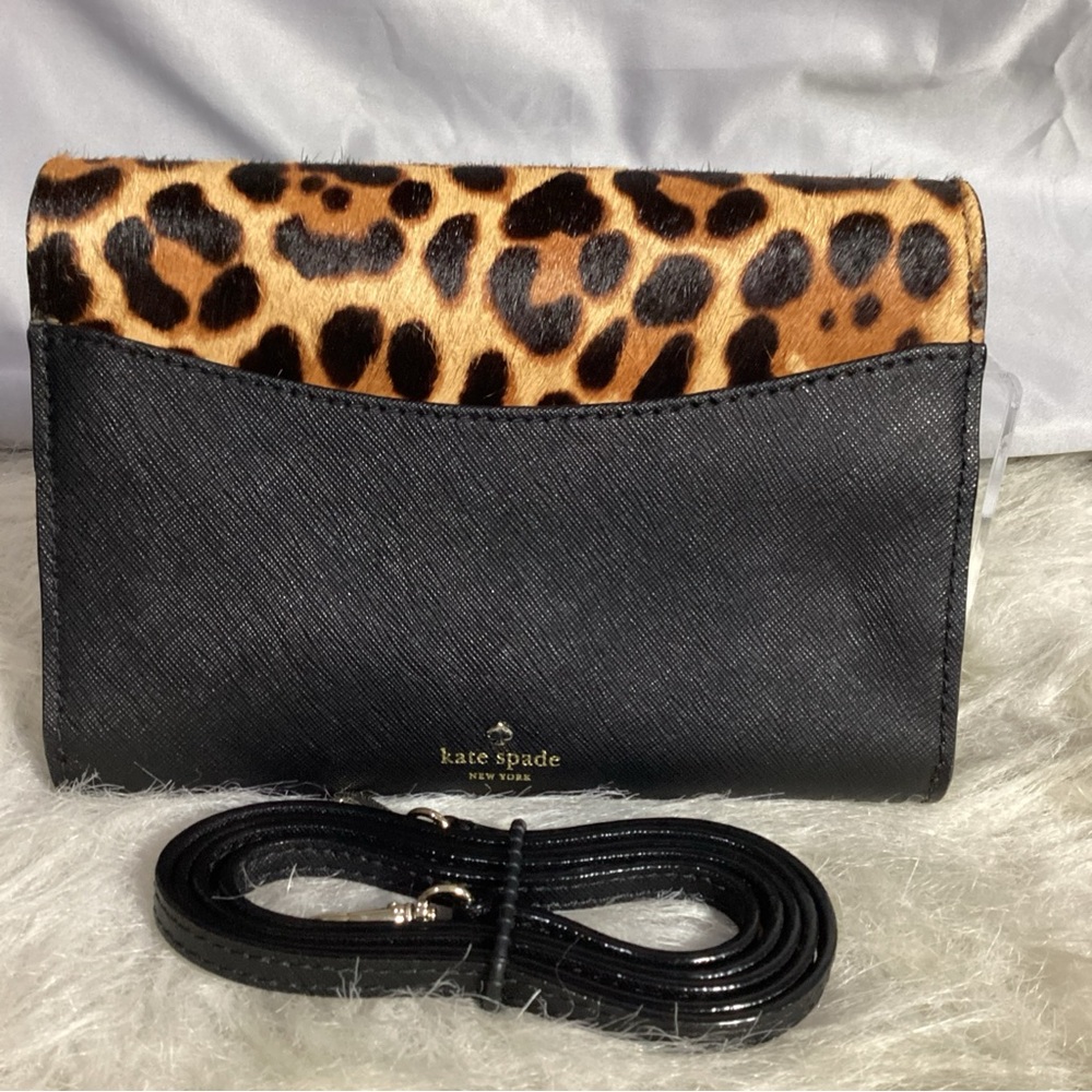 Kate Spade Leopard Summer Run Wild Calf Hair Leather Crossbody Bag - Picture 4 of 12